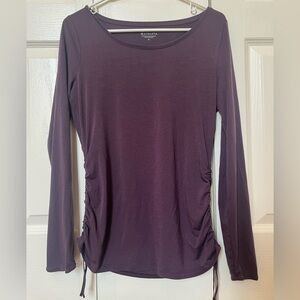 Athleta Women's Deep Purple Ruched Long Sleeve Blouse
